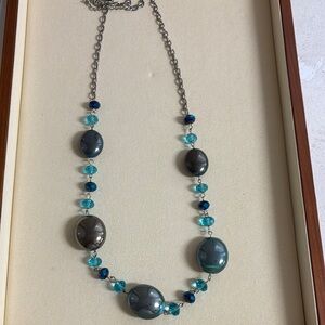 Elegant Blue and Silver Necklace